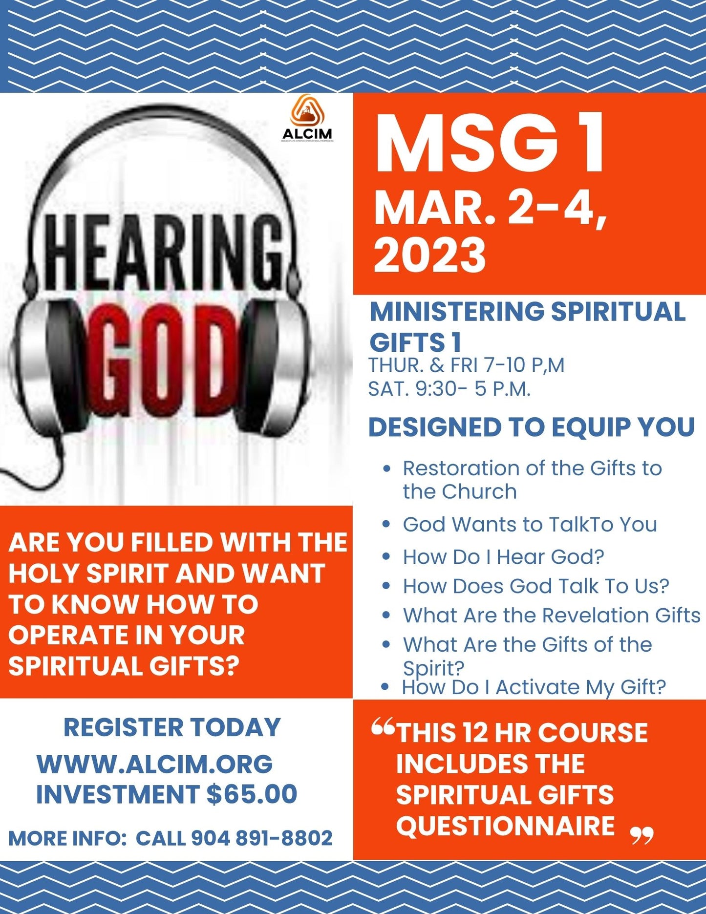 Ministering Spiritual Gifts 1 -Hearing God- with Spiritual Gifts Questionnaire-Basic Training